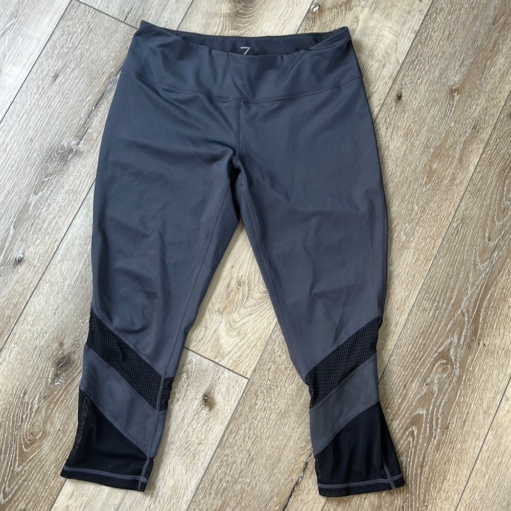 Z By Zella Mesh Crop Leggings Gray and Black
